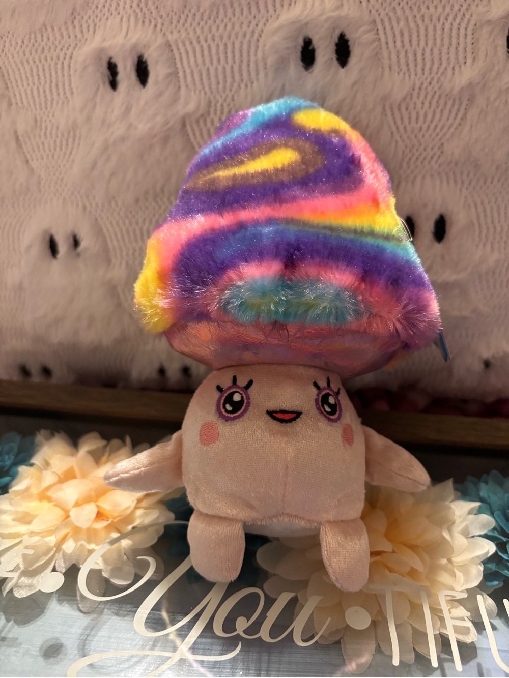Russ Rainbow Plush Mushroom Hat Toy - Multicolor